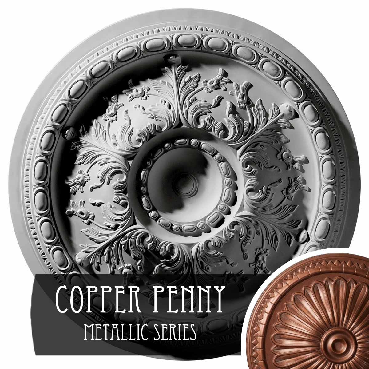 Hand-Painted Copper Penny Ceiling Medallion G933