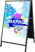 Heavy Duty Double-Sided Folding A-Frame Sidewalk Sign 24x36 Inch Black Coated Steel Metal Frame Only Pack of 2 R7484