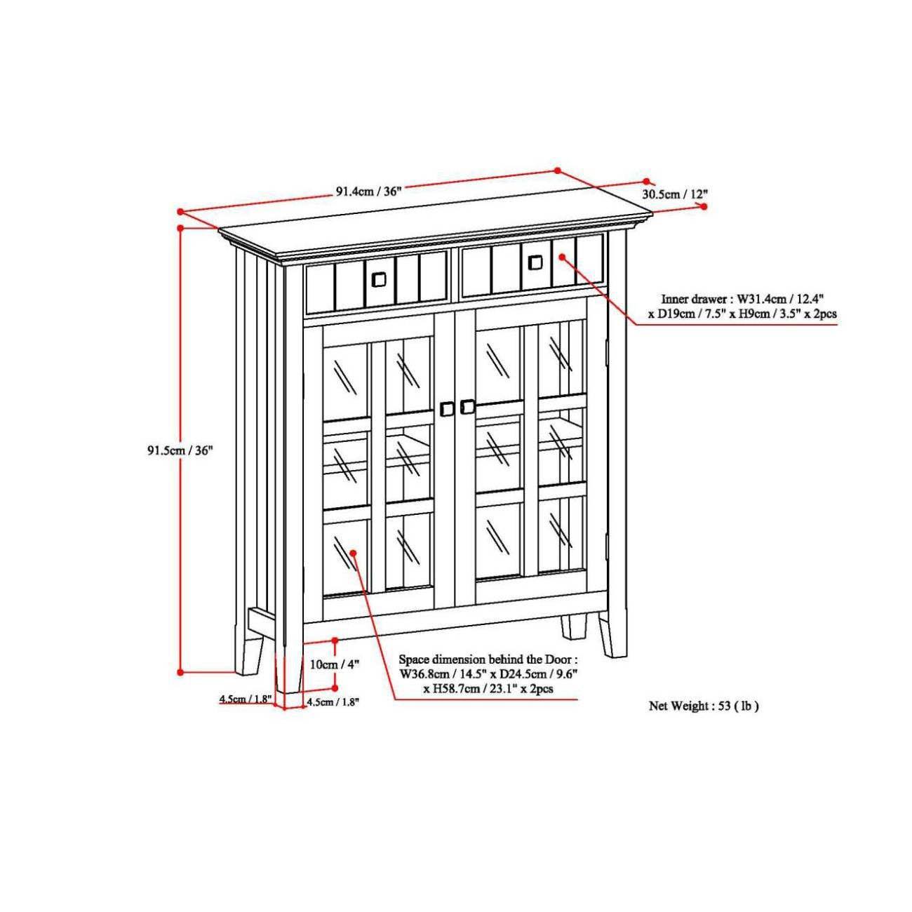 Natural Aged Solid Wood Storage Cabinet E73811