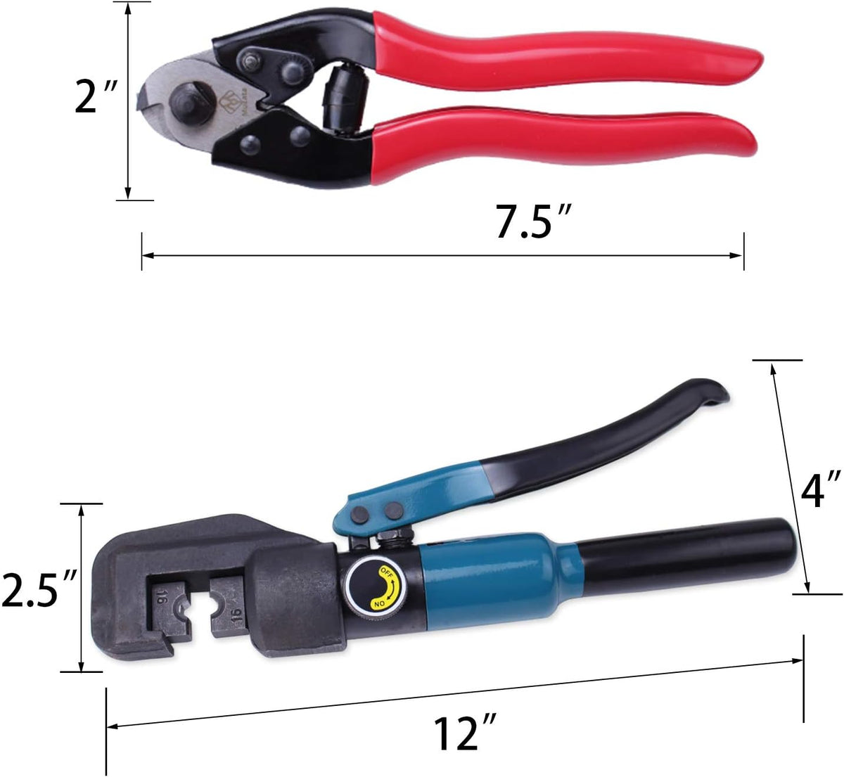 Hydraulic Wire Crimping Tool with 9 Pairs Dies, 45 Ton Force O296223