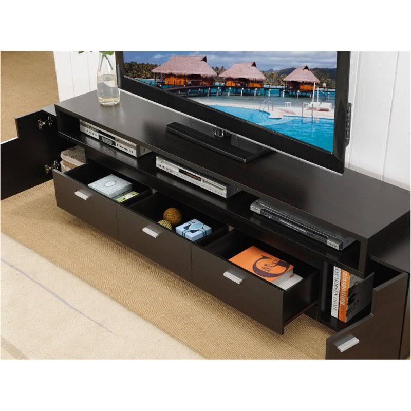 84-Inch Wood TV Stand in Cappuccino O511735