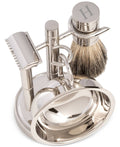 Chrome Safety Razor & Brush Set D98293