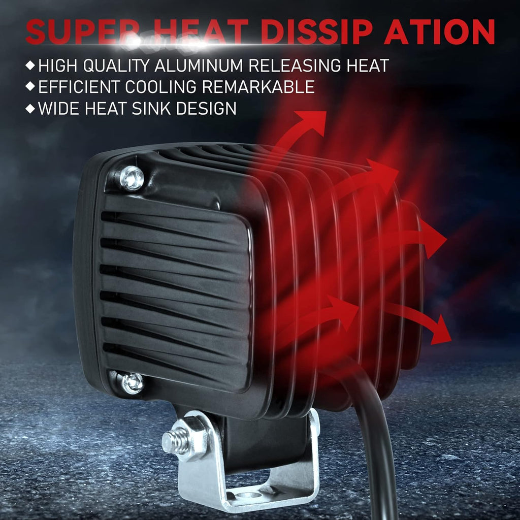 LED Forklift Safety Lights Red DC 12-100V 10W Pack of 2 Y181379