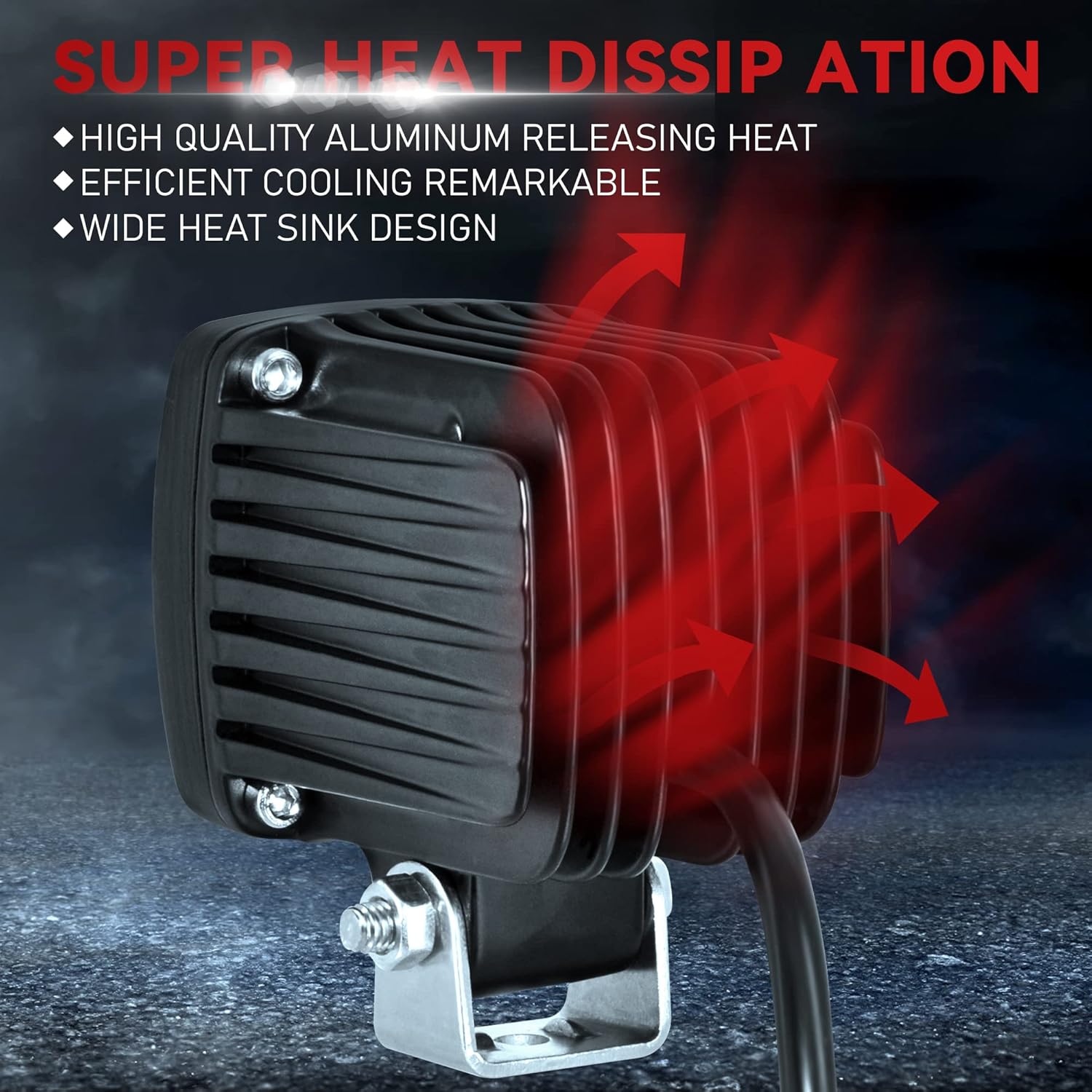 LED Forklift Safety Lights Red DC 12-100V 10W Pack of 2 Y181379
