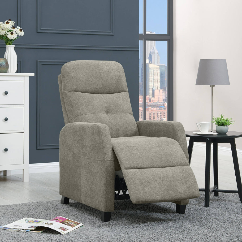 Warm Grey Push-Back Recliner Chair B8412