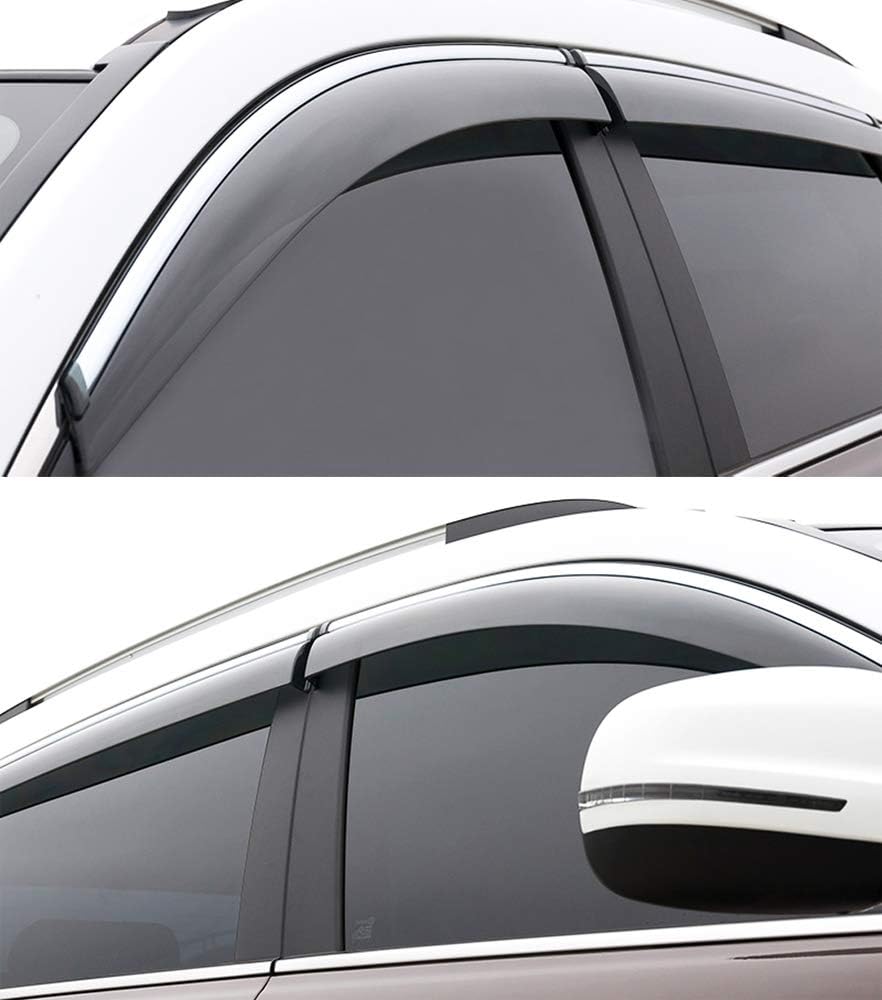 Car Window Visor Vent Shade Deflector Sun/Rain/Fog Guards Pack of 2 S4866