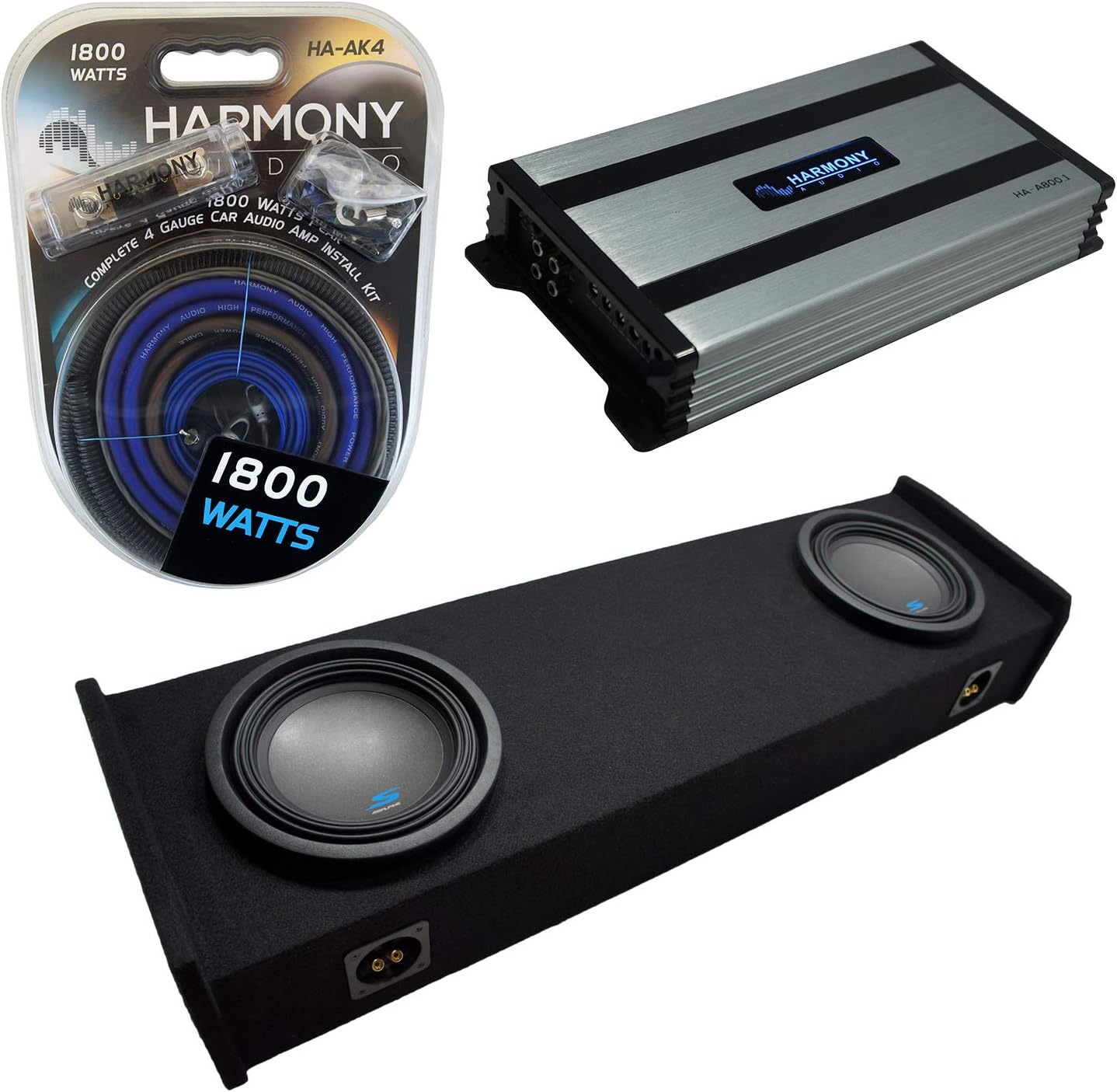 1600W Mono Amp Dual 10 Sub Box Q89115