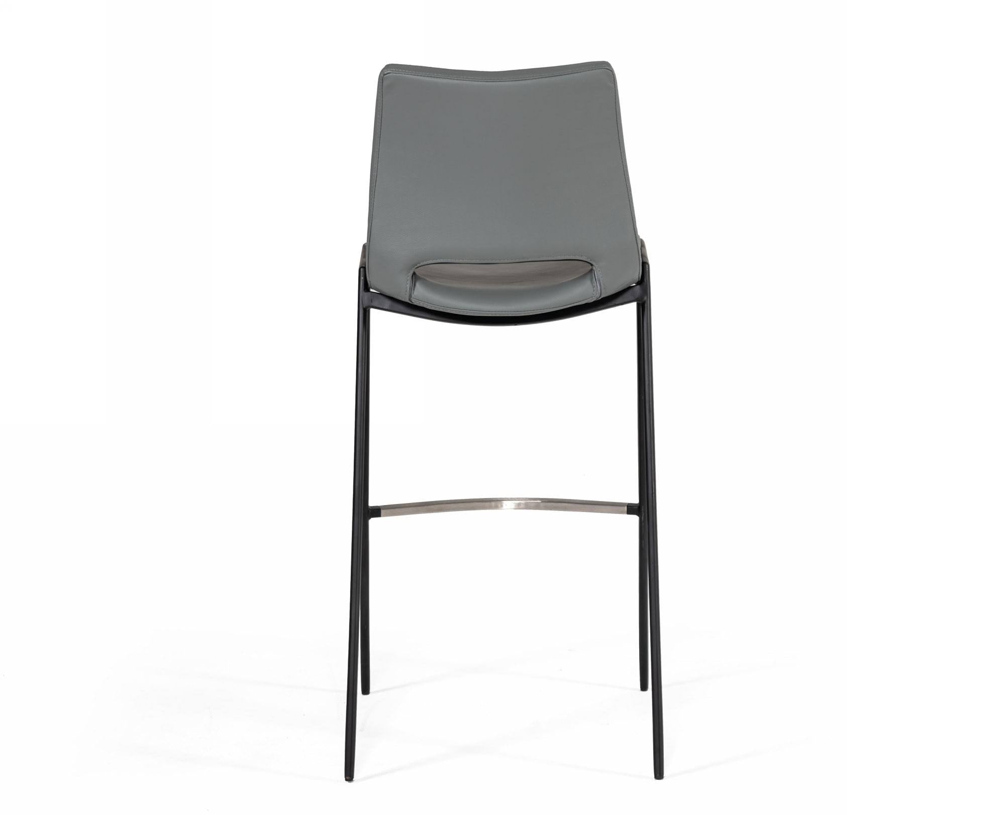 Modern Gray Eco-Leather Bar Stool (Set of 2) W960