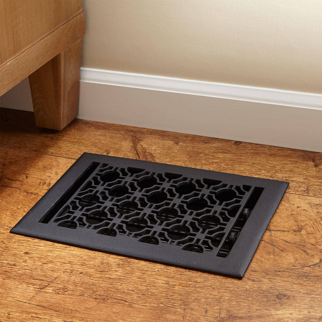 Geometric Cast Iron Floor Register R9661