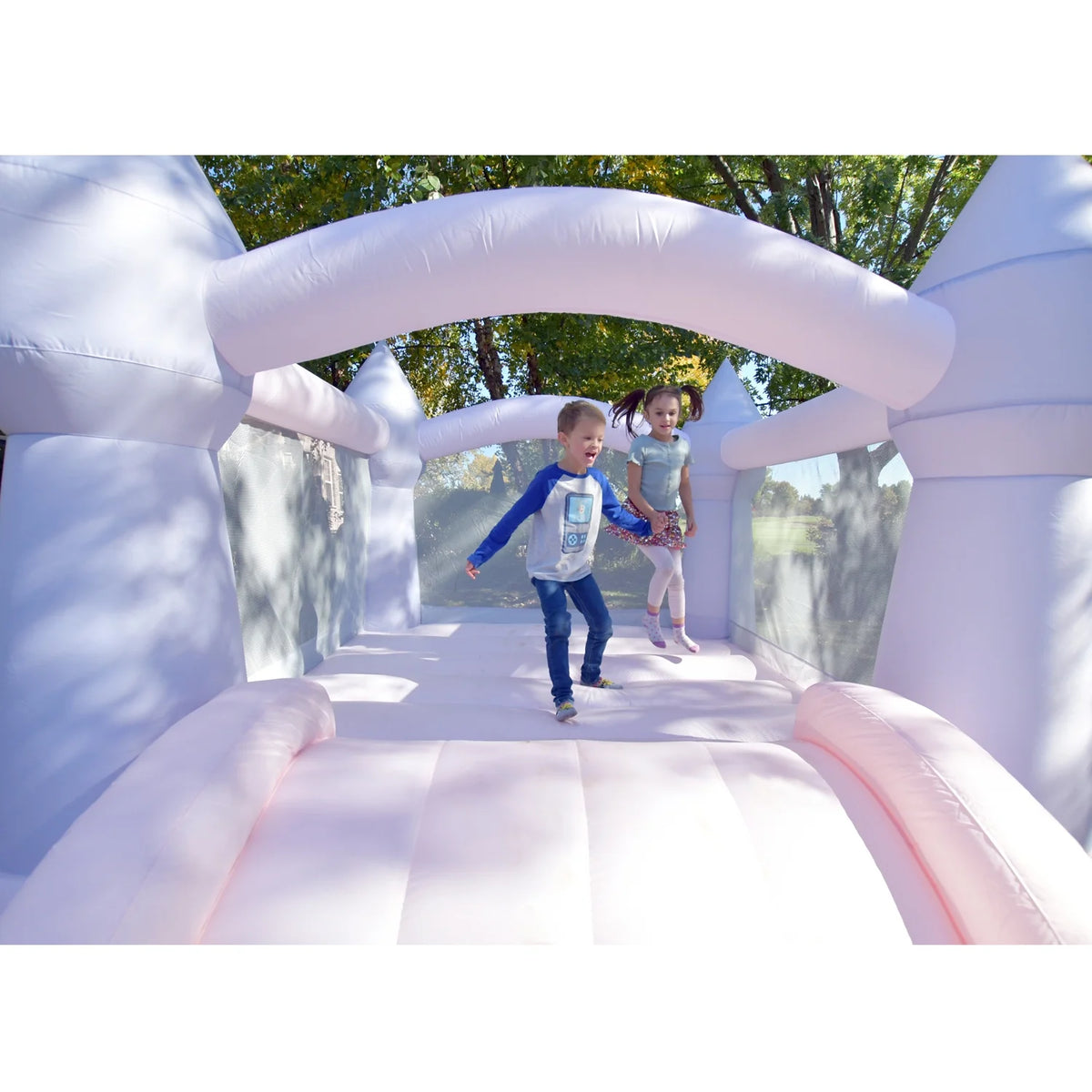 Pastel Bouncy Castle with Slide F25133