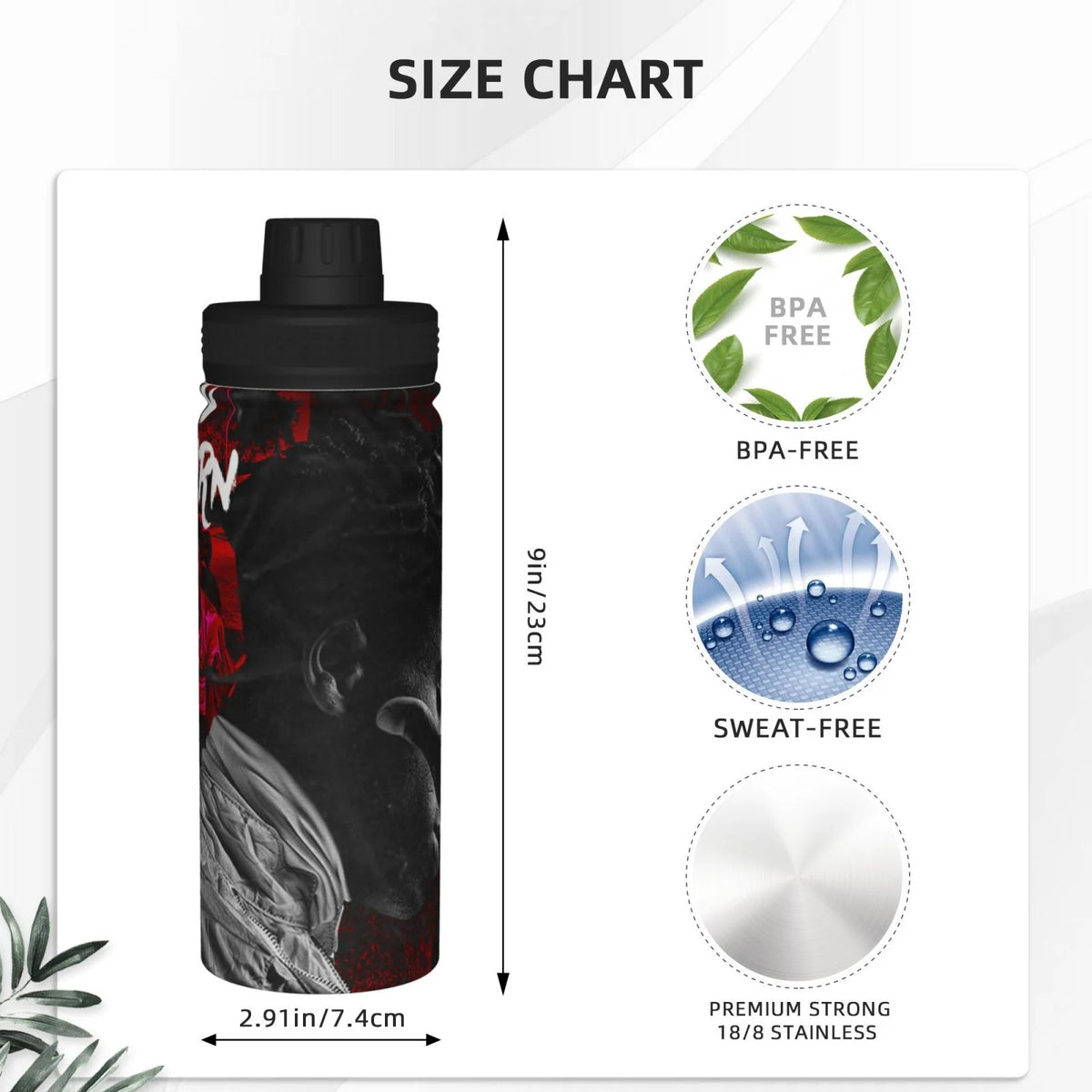 18OZ Stainless Steel Insulated Water Bottle A191