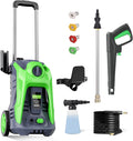 3800 PSI 2.8 GPM Electric Pressure Washer with 4 Nozzles and Foam Cannon Hose Reel I3488