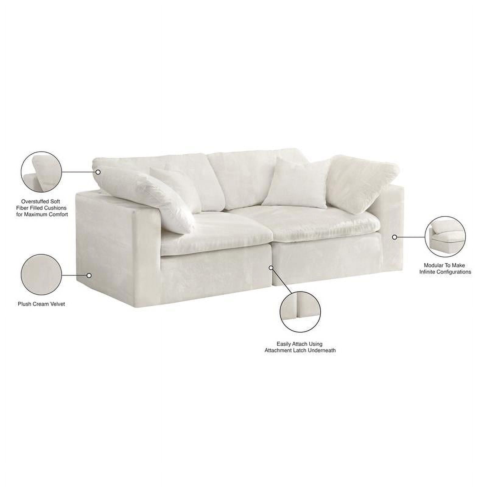 Cream Velvet Modular 2 Piece Loveseat O855722