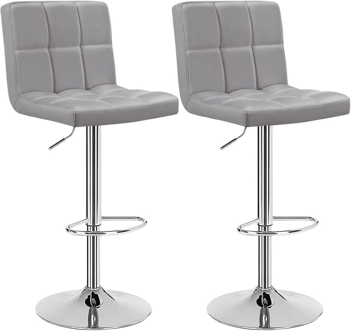 White Bar Stools Set of 2 with Arms Swivel Counter Height Adjustable Bar Stool with Back Z3722