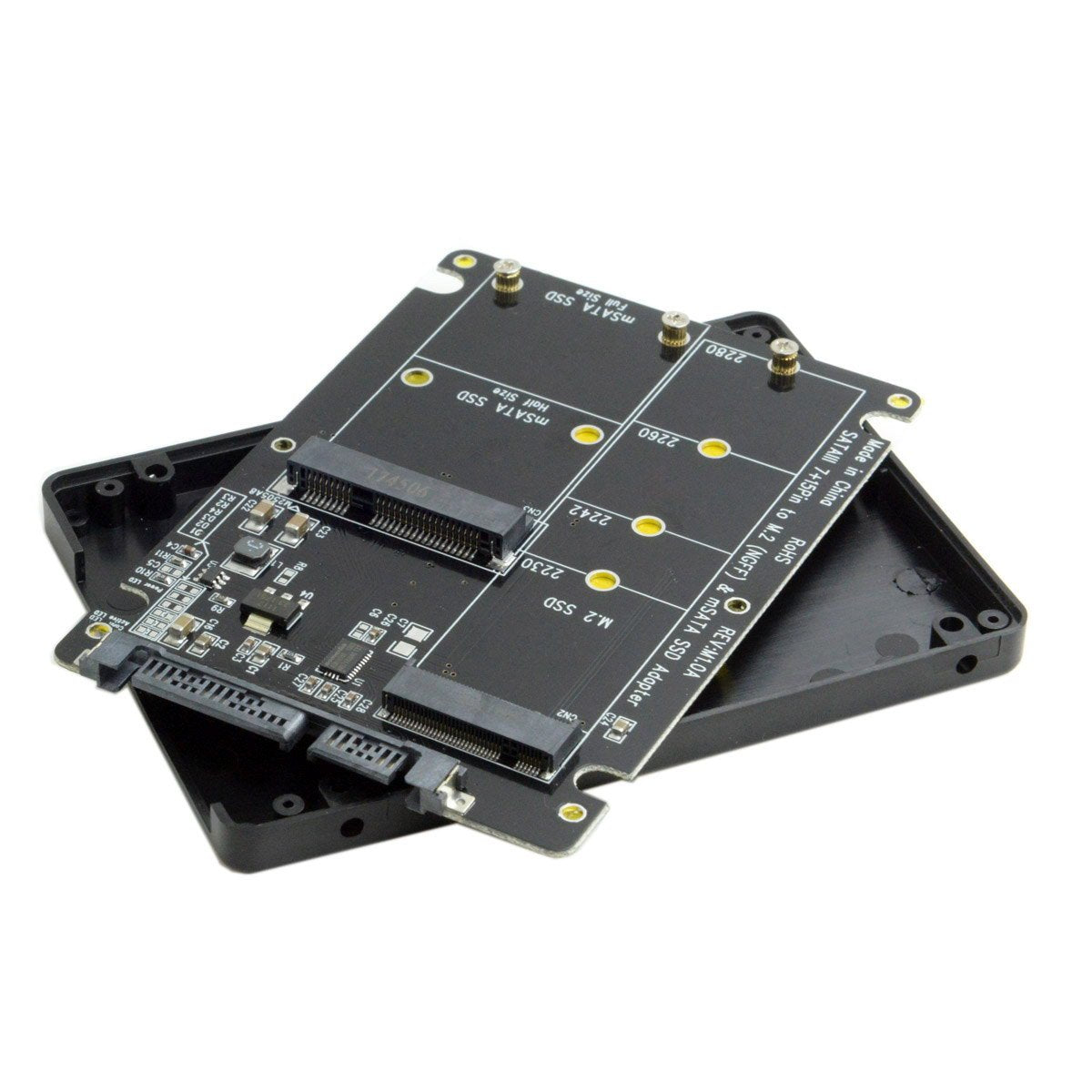 2 in 1 M.2 NGFF B-key & mSATA SSD to SATA 3.0 Adapter Enclosure M998