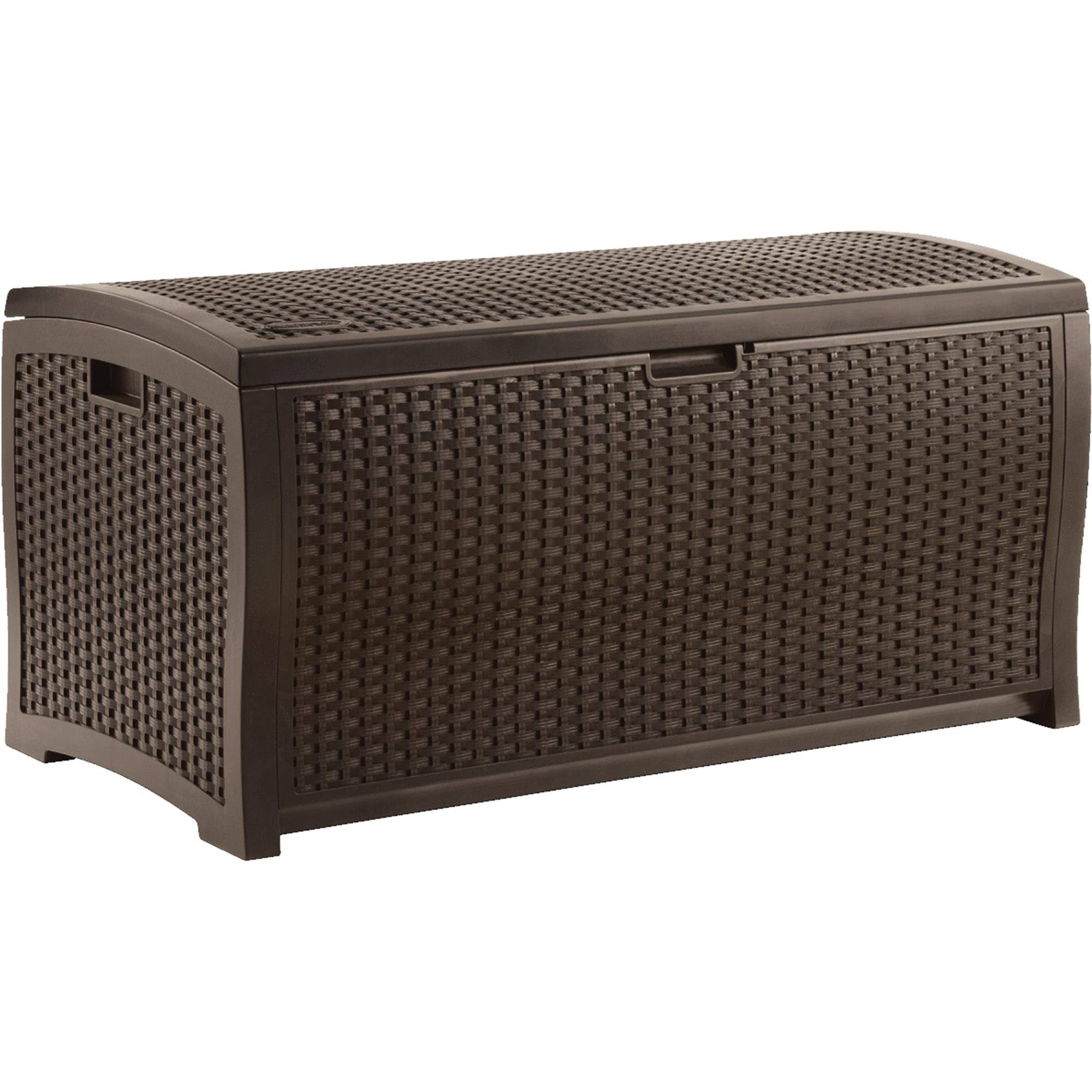 Mocha Wicker Resin Deck Box F843