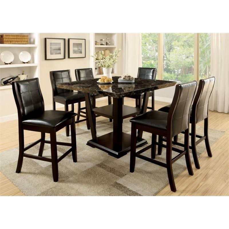 Dark Cherry Square Counter Height Dining Table H47784