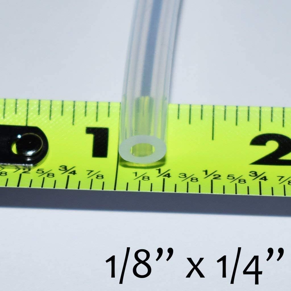 Pure Silicone Tubing 1/8" ID x 1/4" OD 500F 75 Feet Pack of 2 B63434