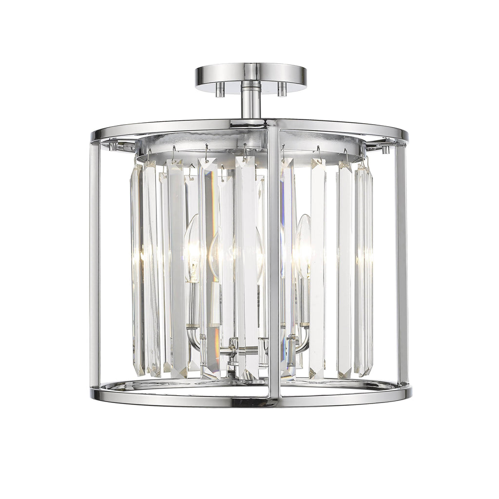 Chrome 3 Light Semi Flush Mount J469