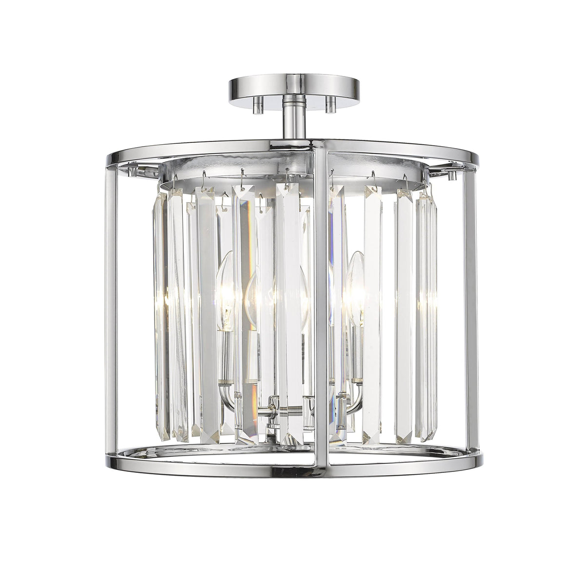 Chrome 3 Light Semi Flush Mount J469