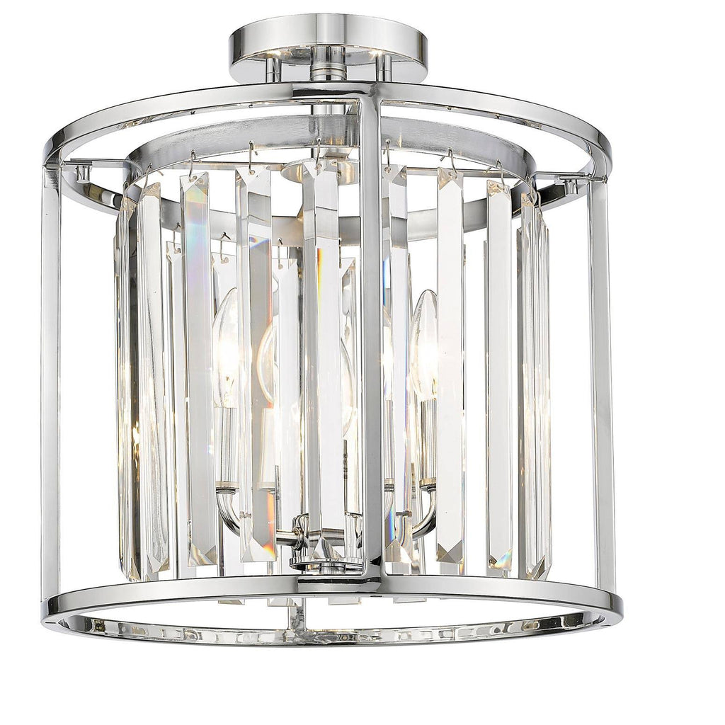 Chrome 3 Light Semi Flush Mount J469