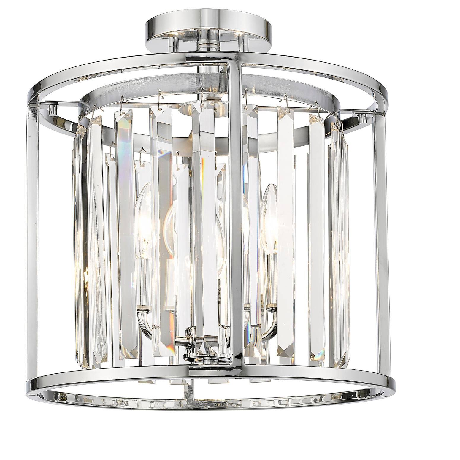 Chrome 3 Light Semi Flush Mount J469