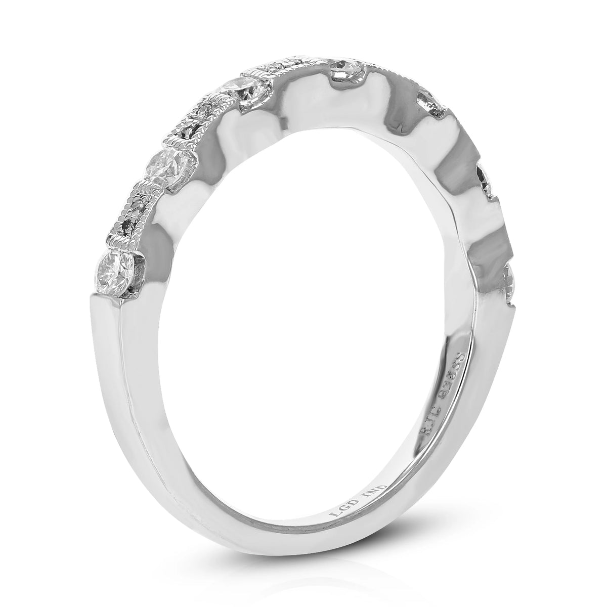 1/2 CTTW Lab Grown Diamond Wedding Band .925 Sterling Silver Prong Size 7 X971