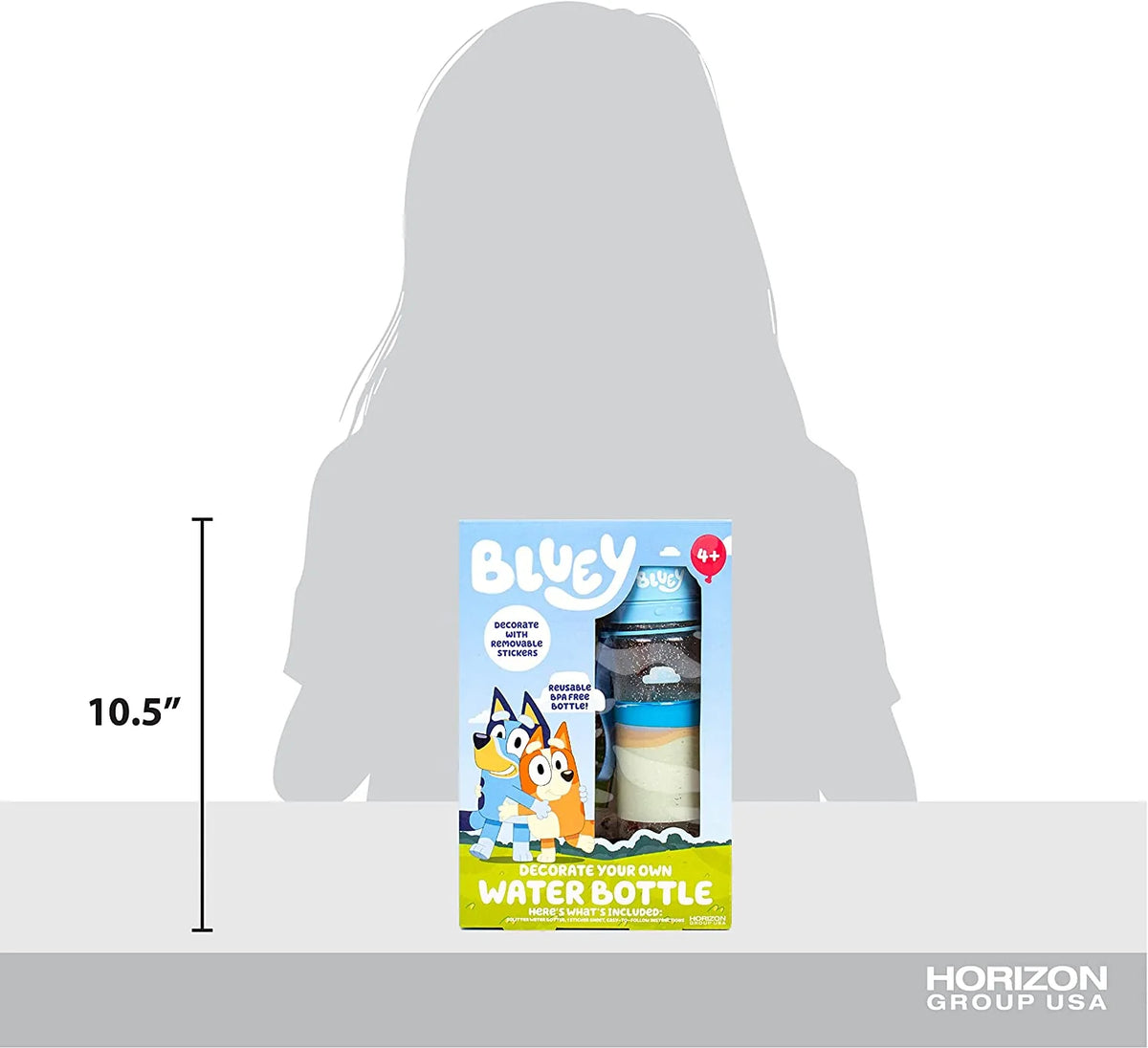Bluey Decorate Your Own Reusable BPA-Free Water Bottle with Repositionable Stickers U8284