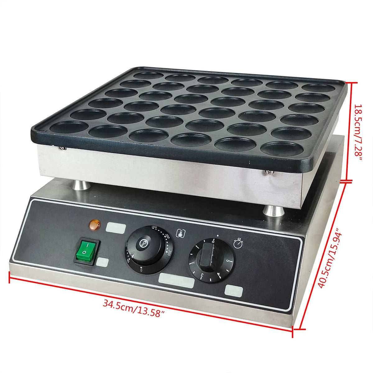 36 Holes Electric Mini Waffle Pancake Maker Stainless Steel 1000W P47987