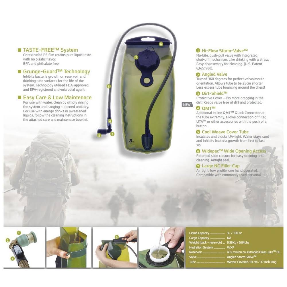 3 L Black Tactical Hydration Pack S819