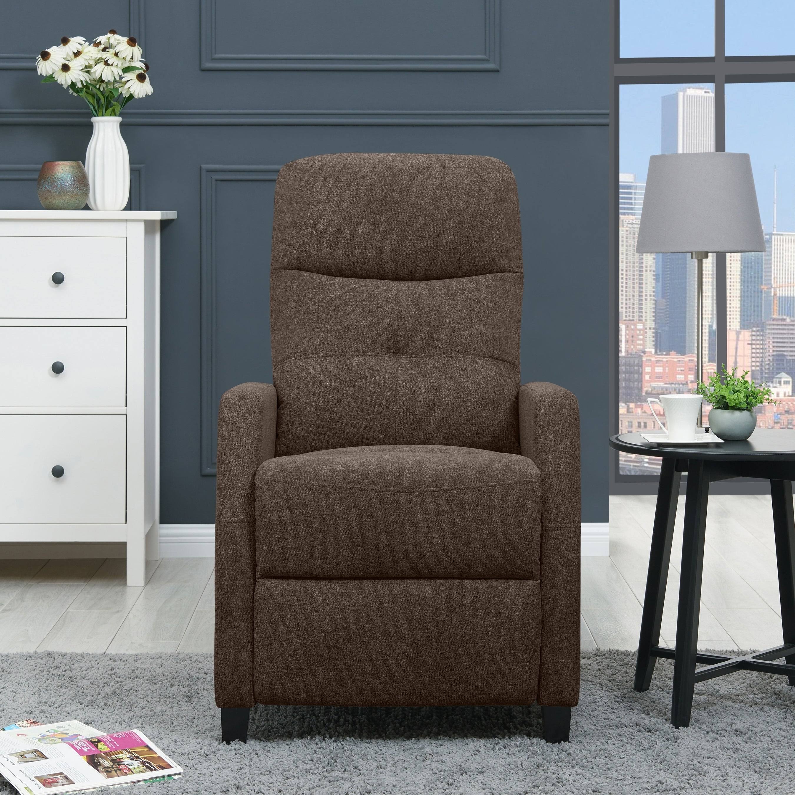 Warm Grey Push-Back Recliner Chair B8412