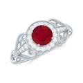 Ruby and Diamond Engagement Ring, 925 Sterling Silver I130843