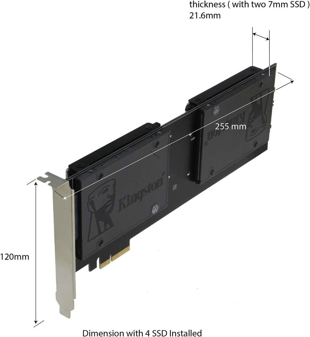 PCI Express Quad 2.5 Inch SATA SSD Controller Card F2366