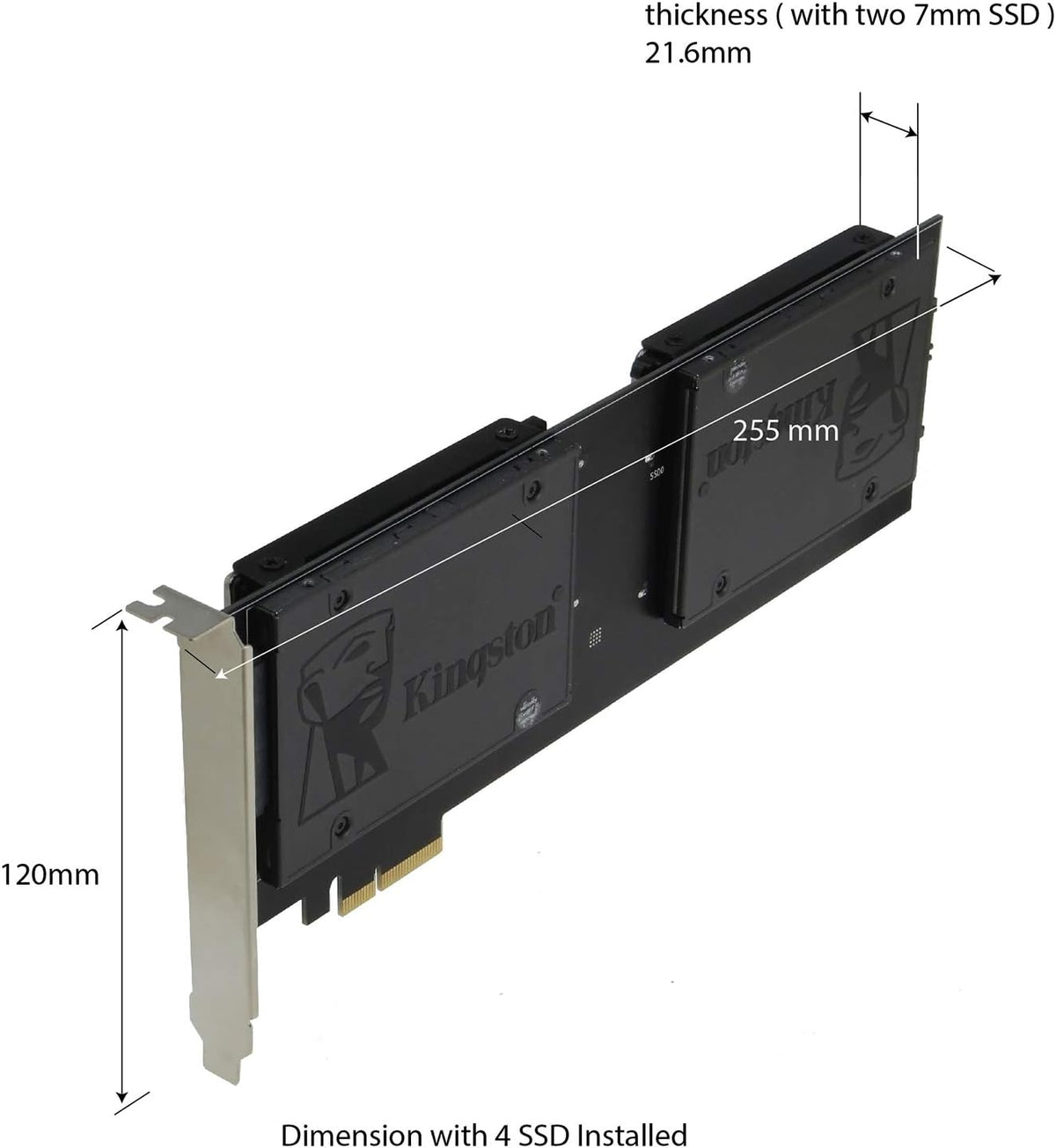 PCI Express Quad 2.5 Inch SATA SSD Controller Card F2366