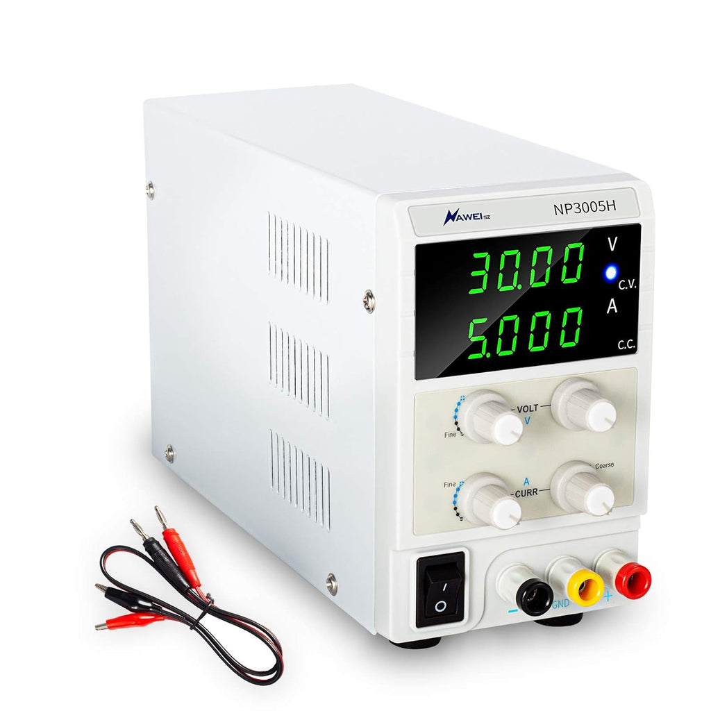 DC Power Supply Variable 30V 5A Precision Adjustable 4-Digital LED Display with Alligator Leads Pack of 2 Z124442