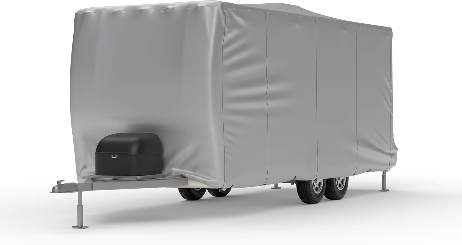 Weatherproof RV Cover for Travel Trailer 22.5' - 24.5' Long with Fleece Lining and Storage Bag G470820