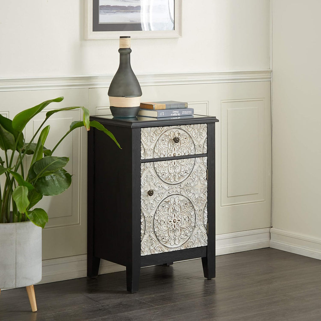 Black Wood and Metal Side Cabinet G723177