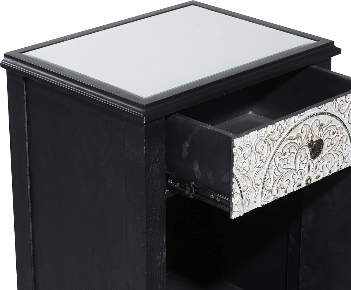 Black Wood and Metal Side Cabinet G723177