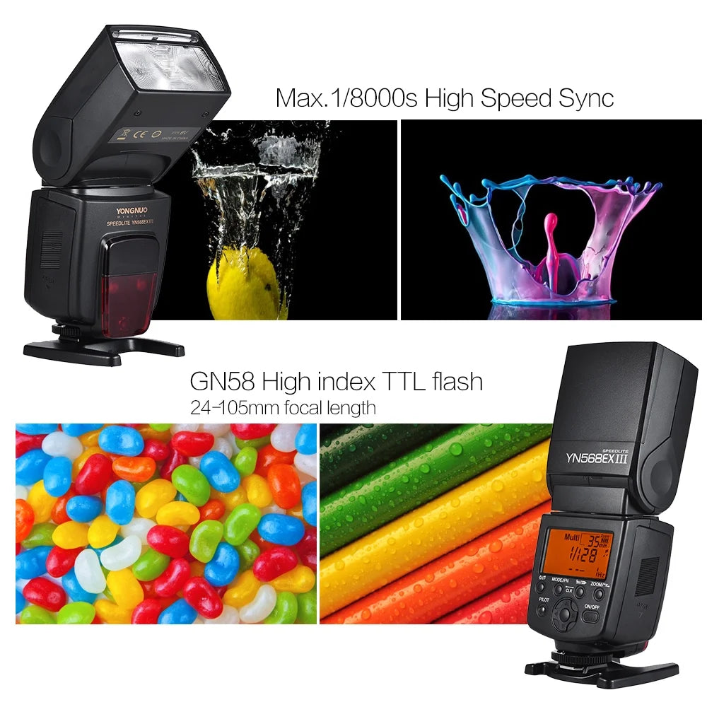 Wireless TTL Slave Flash Speedlite GN58 E548233
