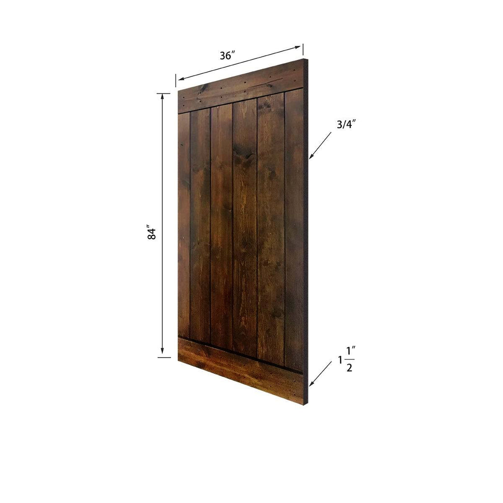 Paneled Manufactured Wood Barn Door with Installation Hardware Kit R28260