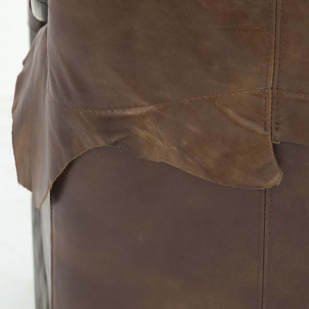 Brown Tufted Leather Accent Chair D5508
