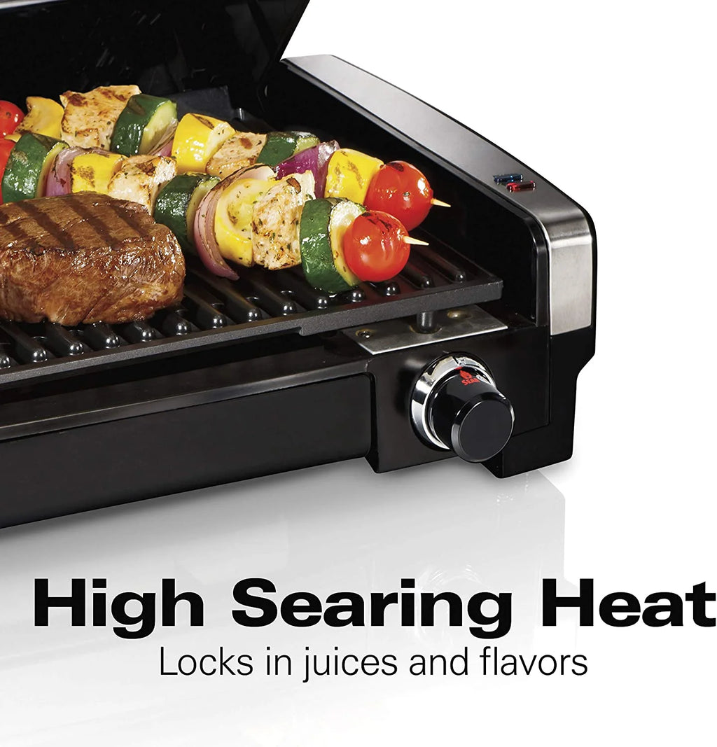 Electric Indoor Searing Grill with Viewing Window and Removable Nonstick Plate V73610