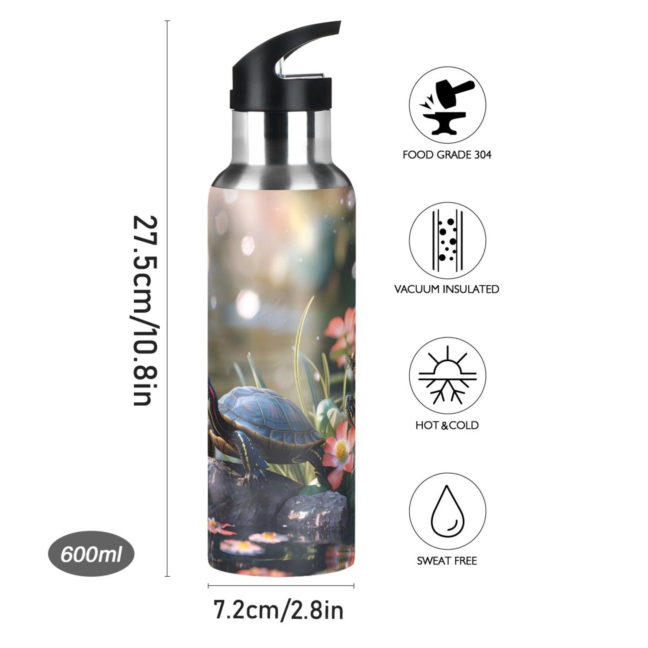 Insulated Stainless Steel Water Bottle with Straw Lid 20 oz M801119