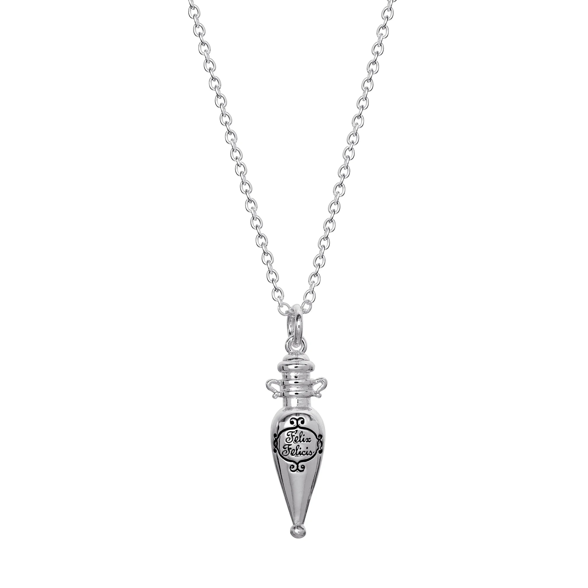Silver Plated Potion Bottle Pendant Necklace O460