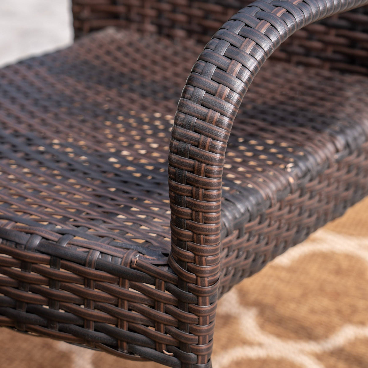 7 Piece Acacia Wood Wicker Dining Set I85563