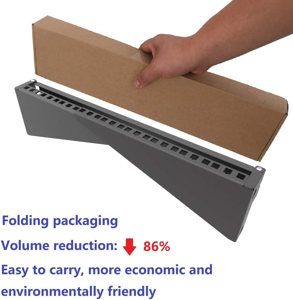 6U Folding 19 Inches Cold Rolled Steel Wall Mountable Vertical Rack Pack of 2 P723800