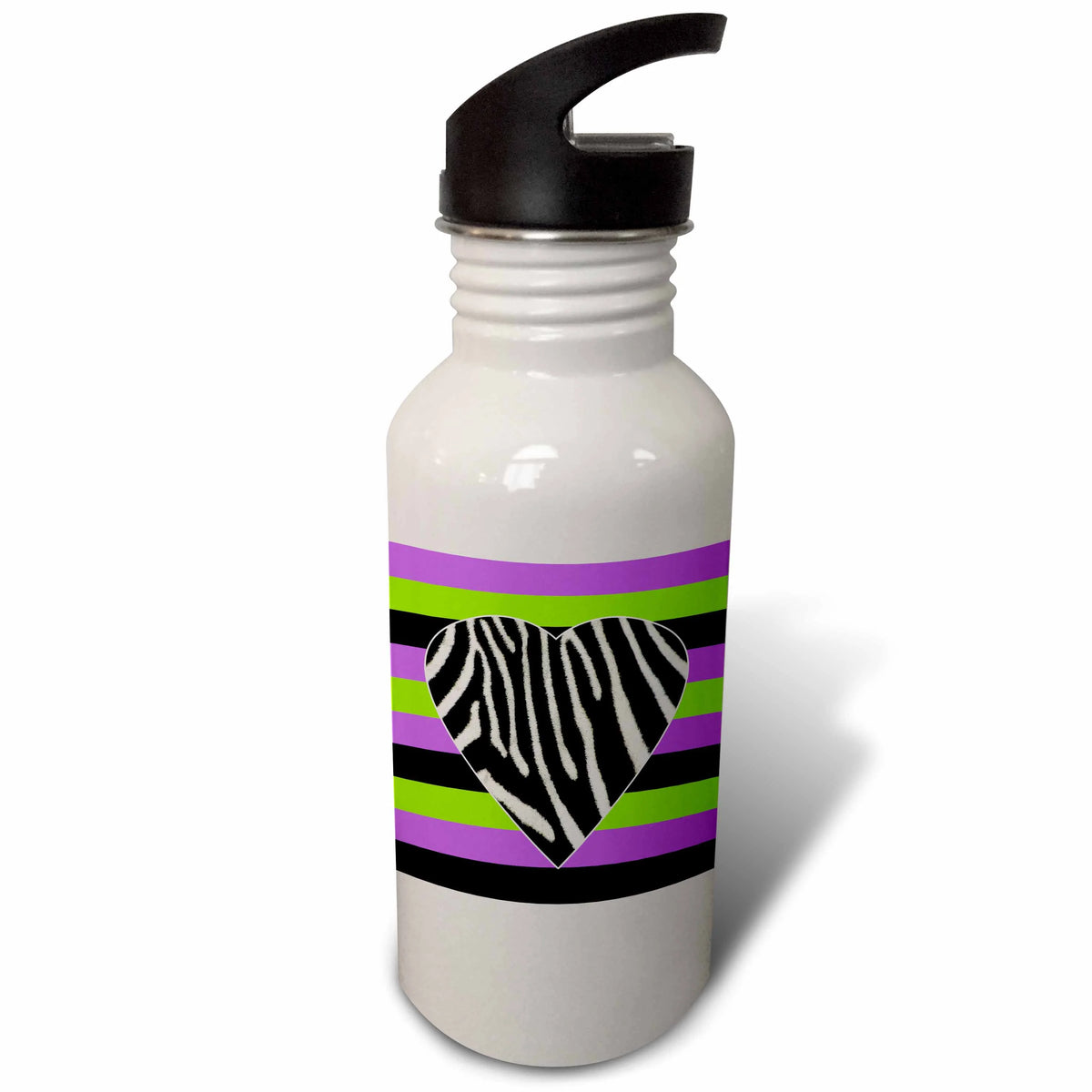 Purple Green Black Print 21 oz Sports Water Bottle X116217