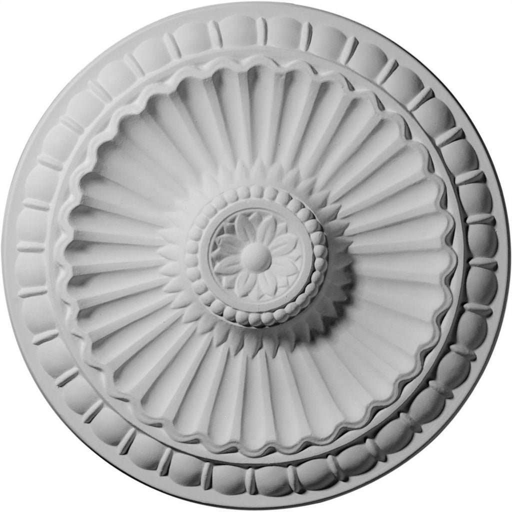 11 1/4x22OD x 1 1/8x22P Hand-Painted Steel Gray Ceiling Medallion M37445