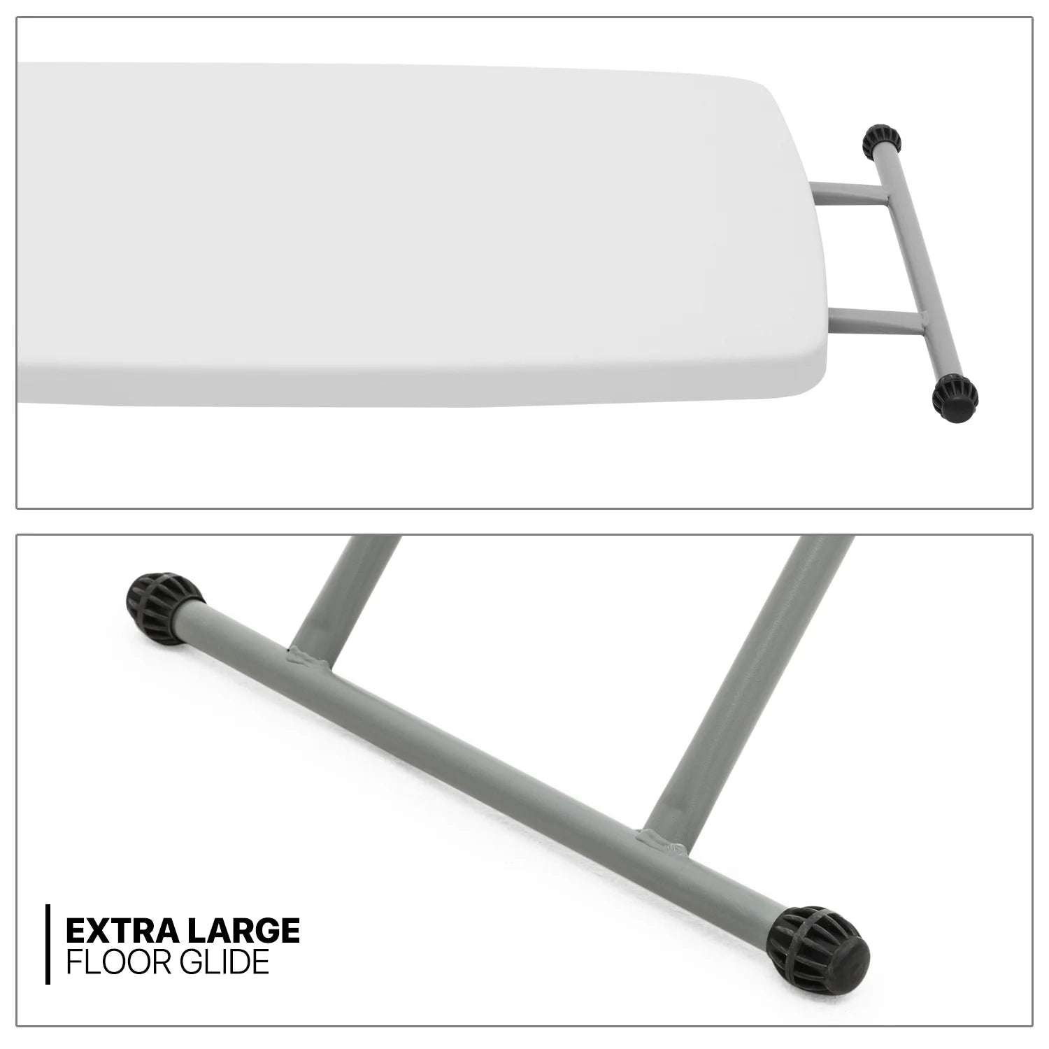 White Foldable TV Tray Table with Metal Frame F21458