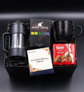 Black French Press & Black Star Cup & Brazil Filter Coffee & Milk Chocolate Gift Set G736